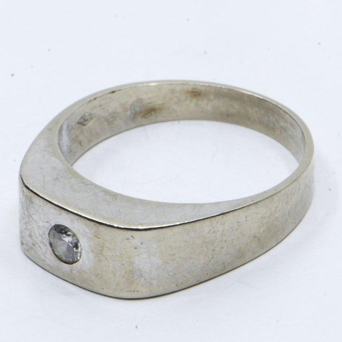 Ring - 18 karaat Witgoud - 0.11ct. tw. Diamant (Natuurlijk), Handtassen en Accessoires, Ringen