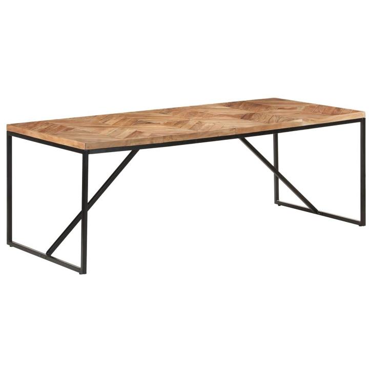 vidaXL Eettafel 200x90x76 cm massief acaciahout en mangohout, Huis en Inrichting, Tafels | Eettafels, Nieuw, Verzenden