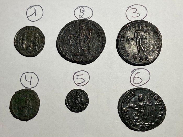 Romeinse Rijk Lot 6 munten (Zonder Minimumprijs), Postzegels en Munten, Munten | Europa | Niet-Euromunten