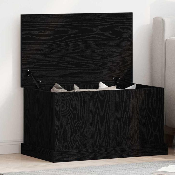 vidaXL Opslagdoos met opslag Zwart eiken 70 x 40 x 28 cm, Huis en Inrichting, Kasten | Overige, Nieuw, Verzenden