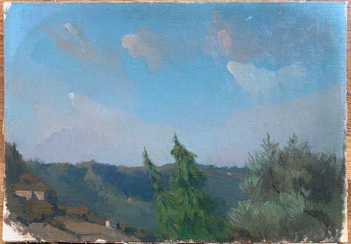 Umberto Prencipe (1879-1962) - Profilo di campagna orvietana, Antiquités & Art, Art | Peinture | Classique