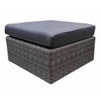 Ferro voetenbank halfrond wicker antraciet