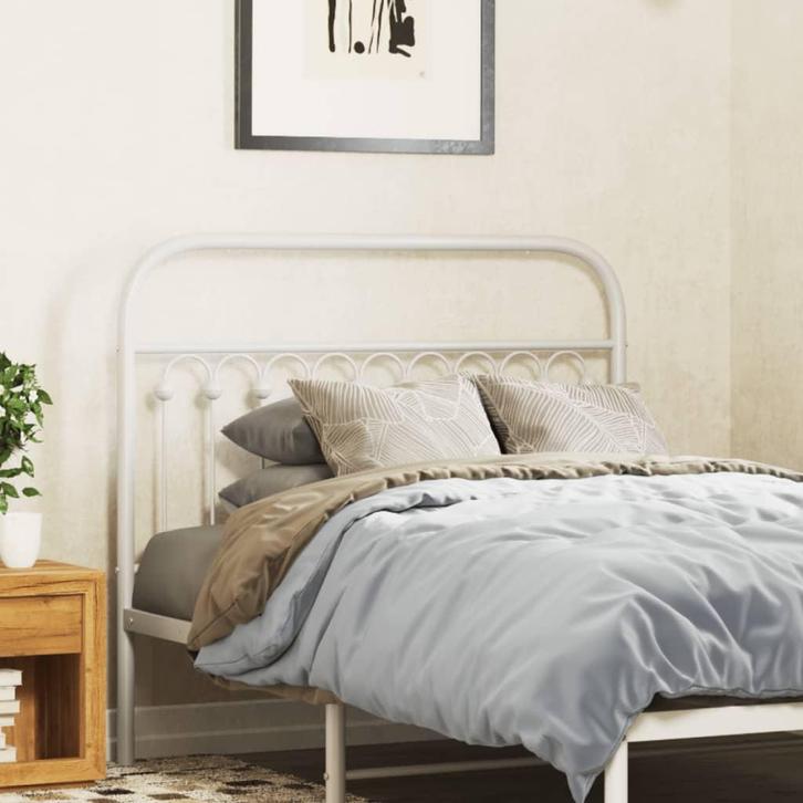 vidaXL Hoofdbord 107 cm metaal wit, Huis en Inrichting, Slaapkamer | Bedden, Nieuw, Verzenden