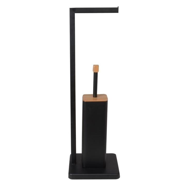 WC rolhouder staand met toiletborstel - 20x64cm - zwart b..., Doe-het-zelf en Bouw, Sanitair, Nieuw, Ophalen of Verzenden