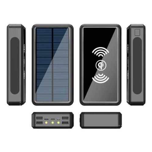 Qi Draadloze Solar Powerbank met 4 Poorten 80.000mAh -, Telecommunicatie, Powerbanks, Nieuw, Verzenden