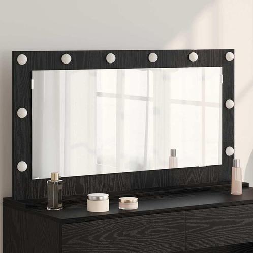 vidaXL Make-up Spiegel met spiegel Zwart Eiken 100 x 55 x 18, Huis en Inrichting, Woonaccessoires | Spiegels, Nieuw, Verzenden