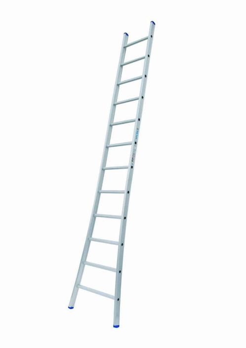 Solide 1-delige ladder 12 sporten met gebogen voet, Doe-het-zelf en Bouw, Ladders en Trappen, Ladder, Nieuw, 2 tot 4 meter, Ophalen of Verzenden
