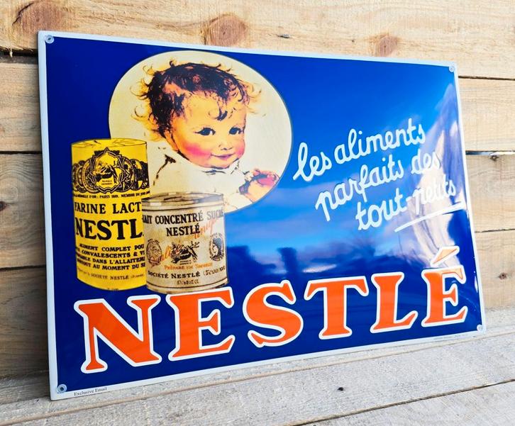 Emaille reclamebord Nestlé les aliments parfaits des tout-pe, Verzamelen, Merken en Reclamevoorwerpen, Verzenden