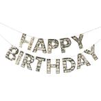 Gouden Happy Birthday Slinger 1,5m, Verzenden, Nieuw