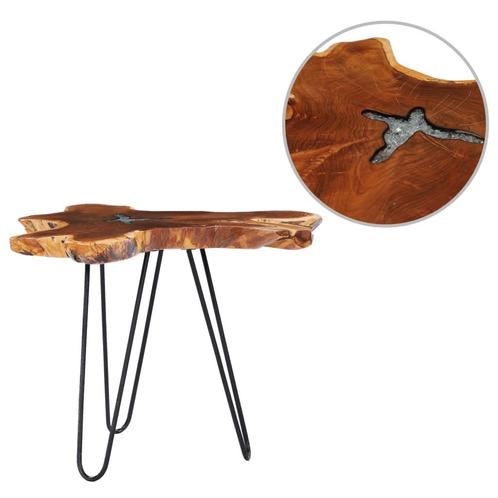 vidaXL Salontafel 70x45 cm massief teakhout en polyresin, Huis en Inrichting, Tafels | Salontafels, Nieuw, Verzenden