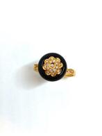 Bague - 18 carats Or jaune Onyx - Diamant, Handtassen en Accessoires, Ringen, Nieuw