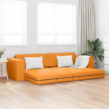 vidaXL Ligbed en Sofa 2-in-1 Donkergeel 245x150x60,5 cm Stof beschikbaar voor biedingen