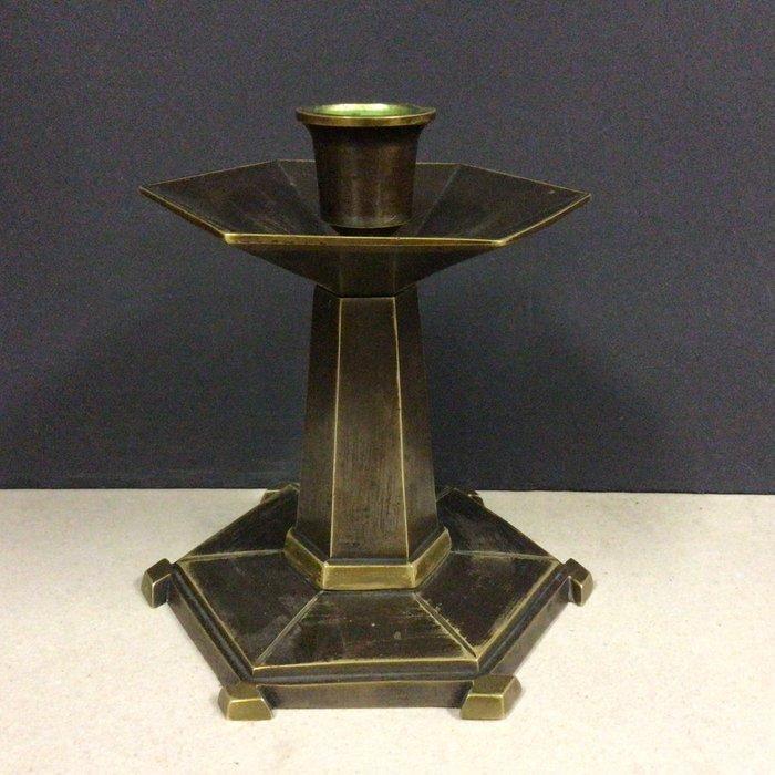 Amsterdam School - Kaarsenhouder (2) - Brons, Antiek en Kunst, Kunst | Designobjecten