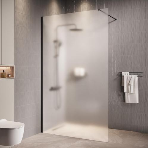 Douchewand Florida 120 x 200 cm Zwart – Inloopdouche 8 mm, Doe-het-zelf en Bouw, Sanitair, Nieuw, Verzenden
