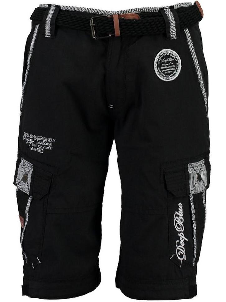 Geographical Norway Heren Bermuda Met Riem Paillette Zwart, Kleding | Heren, Broeken en Pantalons, Verzenden