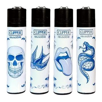 Clipper Aansteker - Tattoo Delft Blue       1 stuks, Verzenden