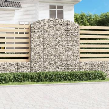 vidaXL Schanskorf gewelfd 200x50x220/240 cm gegalvaniseerd, Tuin en Terras, Bloempotten, Verzenden, Nieuw