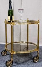 Serveerwagen - Messing, Glas