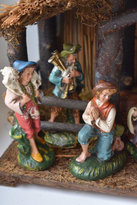 Kerstdecoratie handgeschilderd - oude nativityscene met, Diversen, Kerst