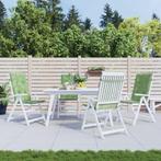 vidaXL Stoelkussens 4 st hoge rug bladpatroon stof, Huis en Inrichting, Woonaccessoires | Kussens, Verzenden, Nieuw