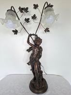 Naar Auguste Moreau - Tafellamp - Hout, Metaal, Brons/ Steen, Antiek en Kunst