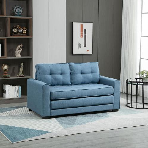 Slaapbank - ComfortDreams - Stoffen bekleding - Blauw, Huis en Inrichting, Zetels | Zetels, Nieuw, Stof, Ophalen of Verzenden