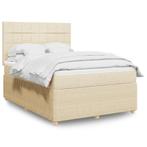vidaXL Boxspring met matras stof crèmekleurig 160x200 cm, Verzenden, Nieuw