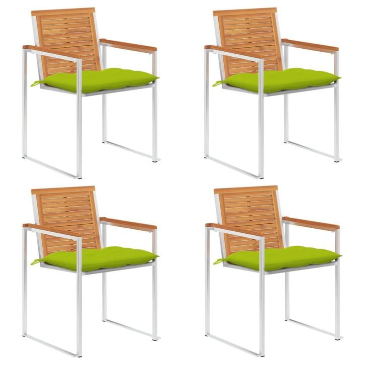 vidaXL Tuinstoelen 4 st met kussens massief acaciahout, Jardin & Terrasse, Chaises de jardin, Envoi