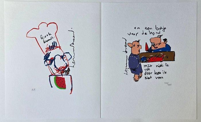 Herman Brood (1946-2001) - lot van 2 zeefdrukken - Kookkunst, Antiek en Kunst, Antiek | Overige Antiek