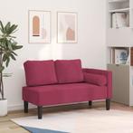 vidaXL Chaise longue met kussens fluweel wijnrood, Huis en Inrichting, Zetels | Zetels en Chaises Longues, Verzenden, Nieuw