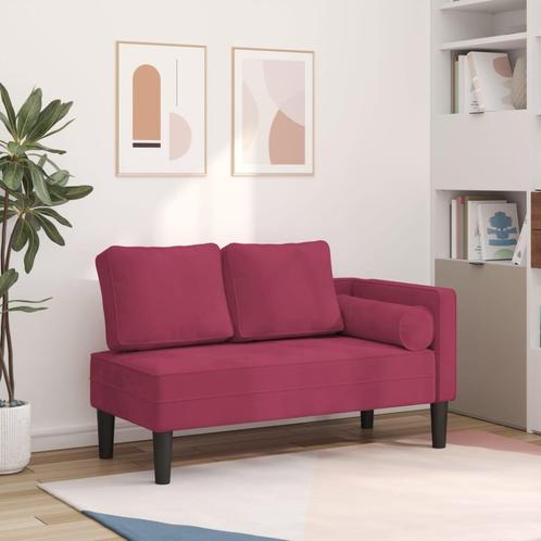 vidaXL Chaise longue met kussens fluweel wijnrood, Huis en Inrichting, Zetels | Zetels en Chaises Longues, Nieuw, Verzenden