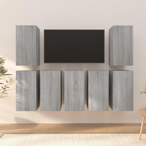 vidaXL Tv-meubelen 7 st 30,5x30x60 cm bewerkt hout grijs, Maison & Meubles, Armoires | Mobilier de télévision, Envoi