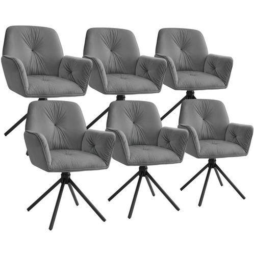 tectake Draaibare fauteuil Lenia, gestoffeerd - Fluweellook, Huis en Inrichting, Stoelen, Verzenden