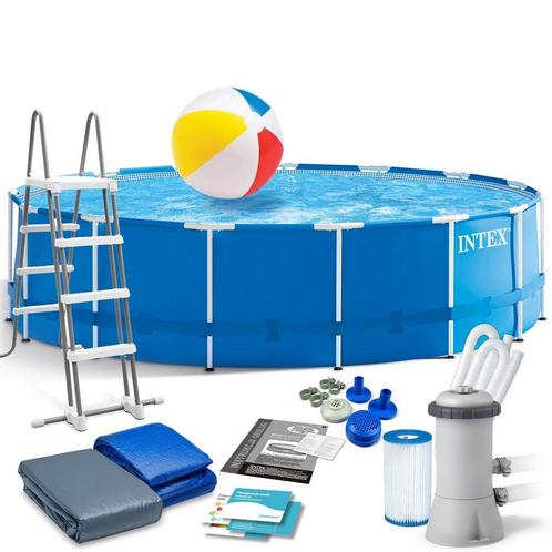 Familie Zwembad Intex 457cm | Topdeal | 40% Korting, Tuin en Terras, Zwembaden, 400 cm of meer, Rond, Nieuw, Opzetzwembad, 120 cm of meer