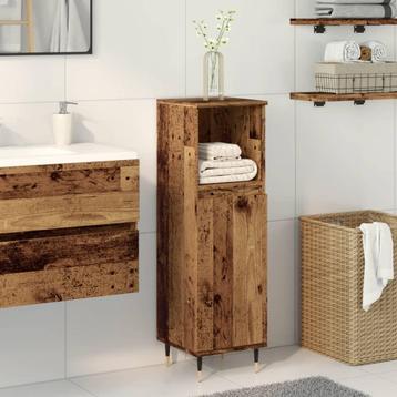 vidaXL Badkamerkast 30x30x100 cm bewerkt hout oud, Huis en Inrichting, Badkamer | Badkamermeubels, Verzenden, Nieuw