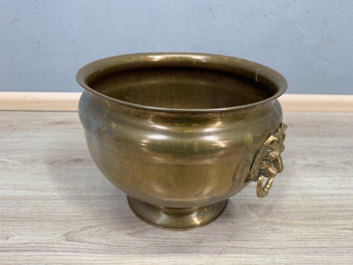 Stijlvolle grote bloempot met leeuwenkoppen - Pot de fleurs, Antiek en Kunst, Curiosa en Brocante