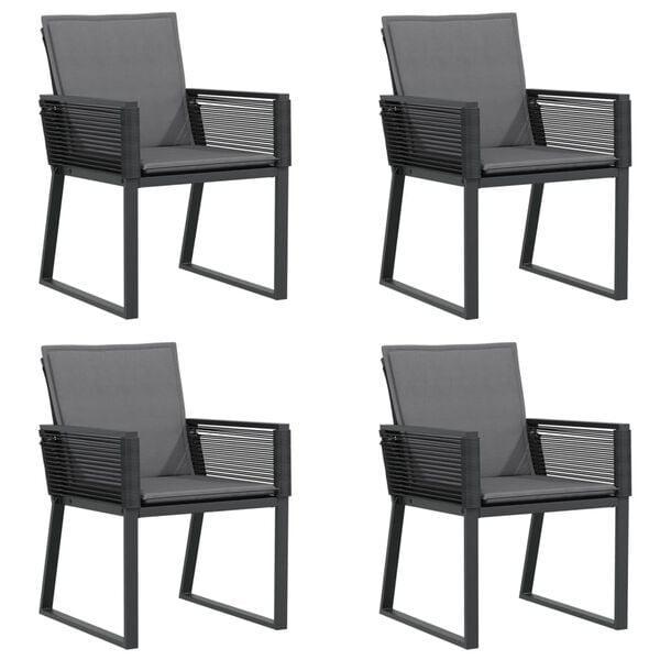 4x Tuinstoelen Zwart | Retour Deal | 56% Korting!, Tuin en Terras, Tuinstoelen, Nieuw, Rotan, Verzenden