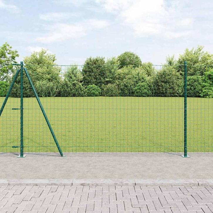 vidaXL Hekpaal. 13 pcs Groen Staal, Tuin en Terras, Palen, Balken en Planken, Nieuw, Verzenden