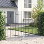 vidaXL Tuindeur met Spiraal Top Dubbele Swing Grijs 175x300, Tuin en Terras, Tuinpoorten, Verzenden, Nieuw