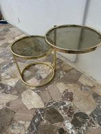 Salontafel - Messing, Glas - Draaibare salontafel