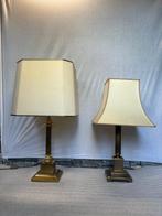 Lampe de table - Lampe en laiton en forme de rond avec une, Antiek en Kunst, Curiosa en Brocante