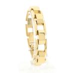 Gouden fantasie schakel armband; 18,5 cm | Robuust (unisex), Ophalen of Verzenden, Gebruikt, Overige kleuren, Goud