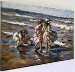 Francis Cristaux (1950) - Coup de Vent - Deauville Plage -