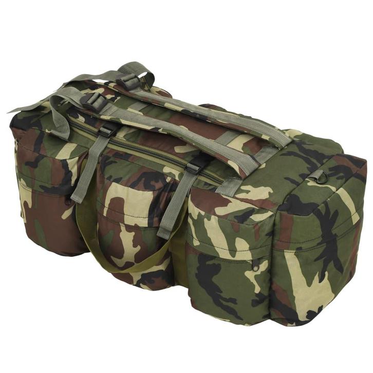 vidaXL Plunjezak 3-in-1 legerstijl 45 L camouflage, Handtassen en Accessoires, Tassen | Reistassen en Weekendtassen, Nieuw, Verzenden