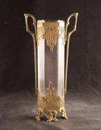 Mooie antieke sier - Vase - Verre, Métal plaqué or