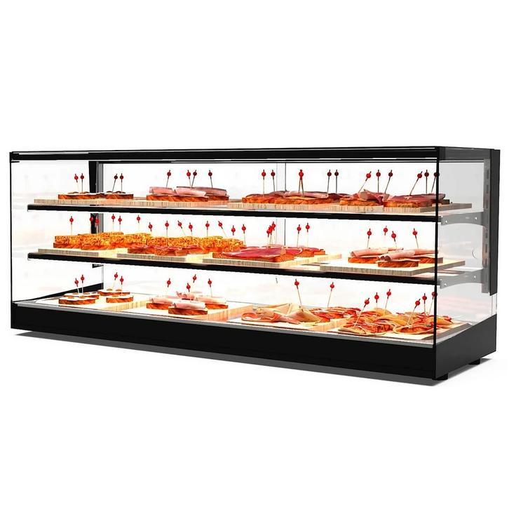 Tapasvitrine | LOGIC | Zwart | +2°C/+6°C | Statisch | 3, Zakelijke goederen, Horeca | Keukenapparatuur, Nieuw in verpakking, Verzenden