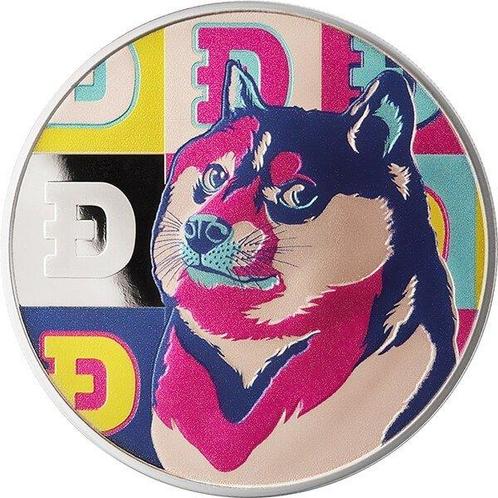États-Unis. 1 Dogecoin 2022 Doge Coin - United Crypto, Postzegels en Munten, Munten | Europa | Niet-Euromunten