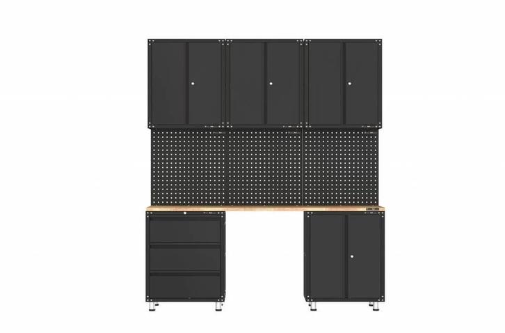Premium zwarte werkplaatsinrichting met werkbank en, Auto diversen, Autogereedschap, Verzenden