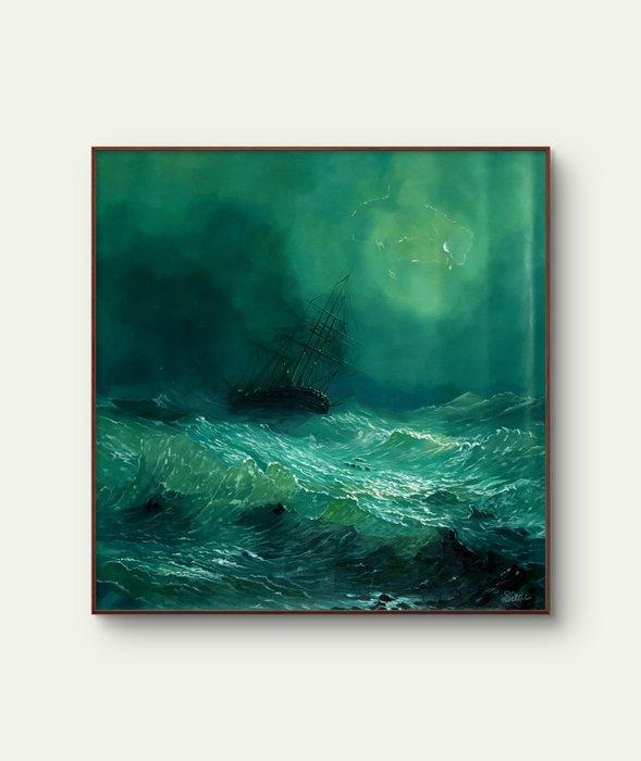 Mauro Seltri (1959) - Rotta contro il vento, Antiek en Kunst, Kunst | Schilderijen | Klassiek