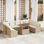 vidaXL Tuin Eettafel Set 10 pcs Beige, Crème 100 x 55 x 73, Verzenden, Nieuw